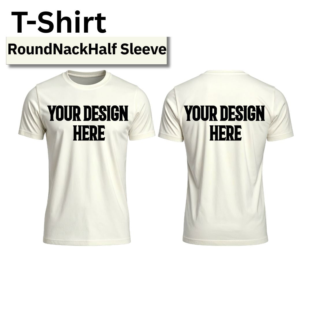 Premium 170–180 GSM Pre-Shrunk Cotton Blend T-Shirt | No Color Fading | 65% Cotton