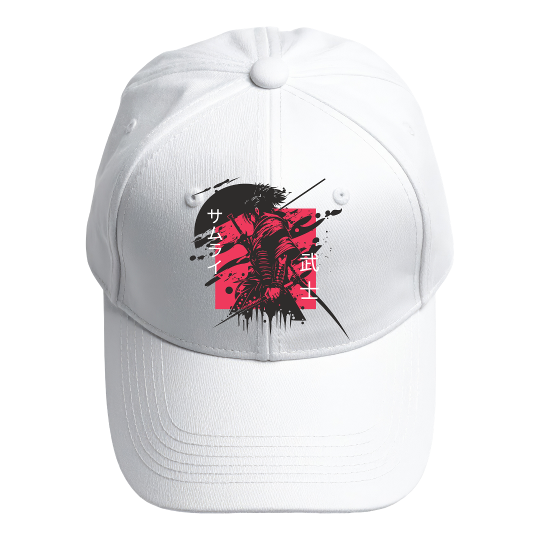 Samurai Warrior Graphic Cap – Japanese Brush Art Streetwear Snapback Hat