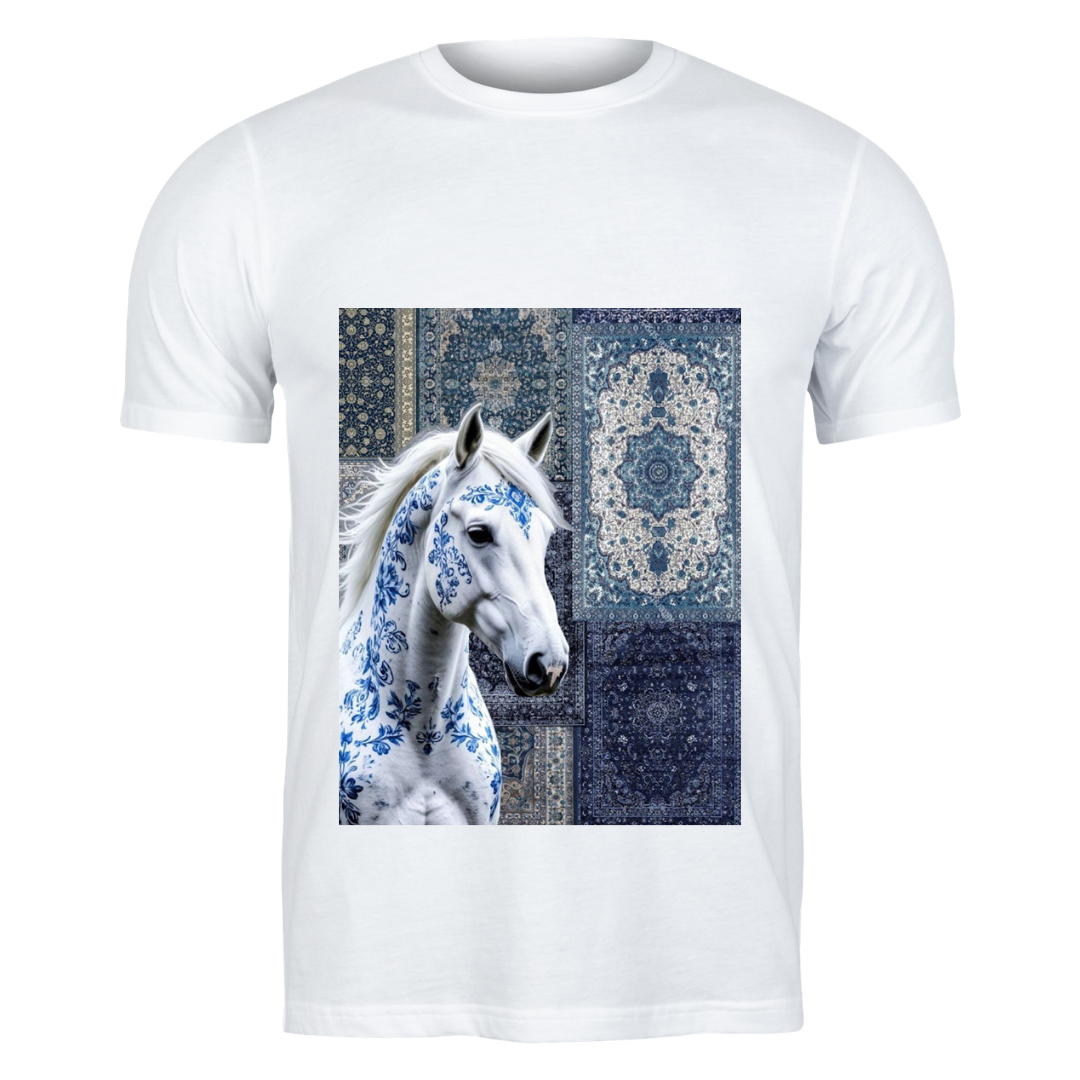Elegant Blue Horse Art T-Shirt – Premium Aesthetic Graphic Tee