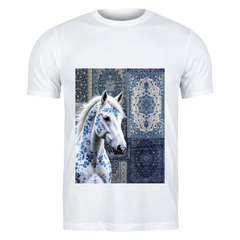 Elegant Blue Horse Art T-Shirt – Premium Aesthetic Graphic Tee