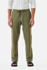 Wafty Olive Linen Trouser