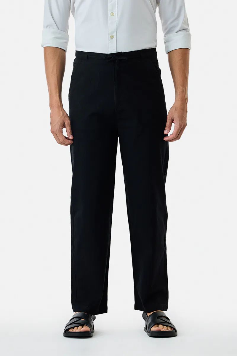 Relaxed Fit Linen Blend Trouser